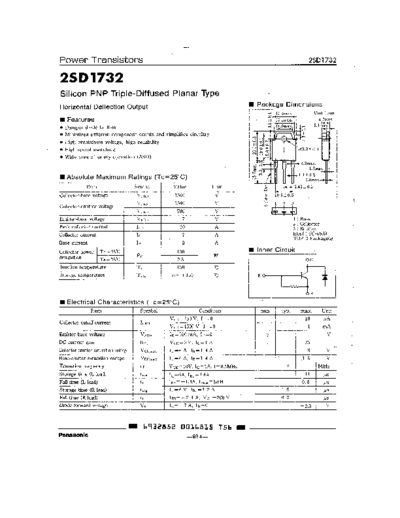 Panasonic 2sd1732  . Electronic Components Datasheets Active components Transistors Panasonic 2sd1732.pdf