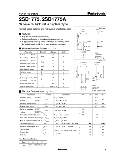 . Electronic Components Datasheets 2sd1775  . Electronic Components Datasheets Active components Transistors Panasonic 2sd1775.pdf