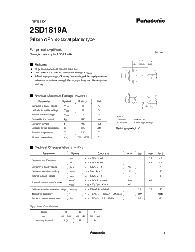 Panasonic 2sd1819a e  . Electronic Components Datasheets Active components Transistors Panasonic 2sd1819a_e.pdf