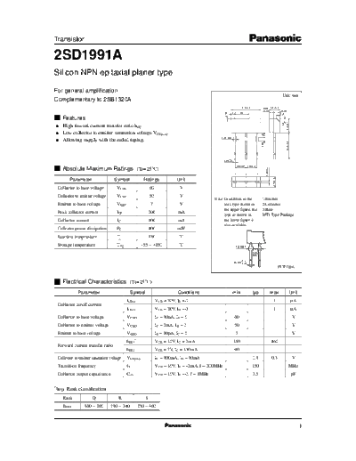 Panasonic 2sd1991a e  . Electronic Components Datasheets Active components Transistors Panasonic 2sd1991a_e.pdf