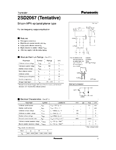 Panasonic 2sd2067 e  . Electronic Components Datasheets Active components Transistors Panasonic 2sd2067_e.pdf