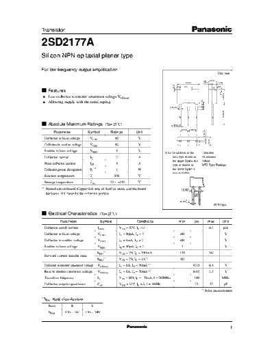 Panasonic 2sd2177a e  . Electronic Components Datasheets Active components Transistors Panasonic 2sd2177a_e.pdf