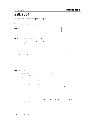 Panasonic 2sd2504  . Electronic Components Datasheets Active components Transistors Panasonic 2sd2504.pdf