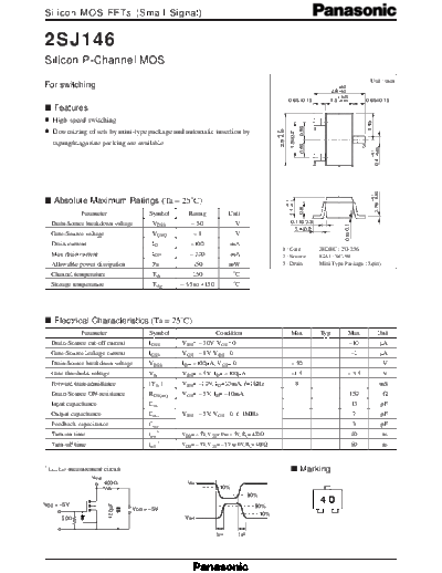Panasonic 2sj146  . Electronic Components Datasheets Active components Transistors Panasonic 2sj146.pdf