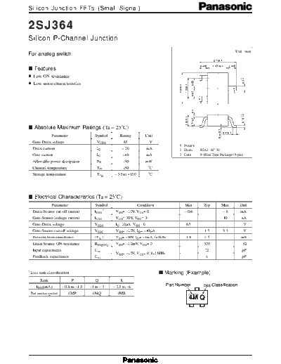 Panasonic 2sj364  . Electronic Components Datasheets Active components Transistors Panasonic 2sj364.pdf