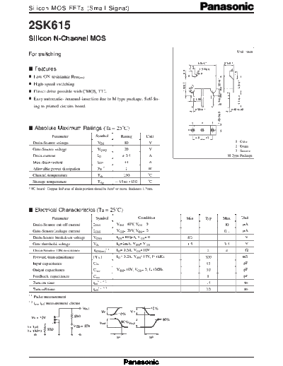 Panasonic 2sk615  . Electronic Components Datasheets Active components Transistors Panasonic 2sk615.pdf