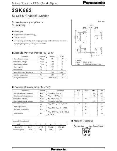 Panasonic 2sk663  . Electronic Components Datasheets Active components Transistors Panasonic 2sk663.pdf