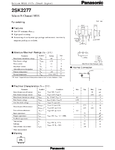 Panasonic 2sk2277  . Electronic Components Datasheets Active components Transistors Panasonic 2sk2277.pdf