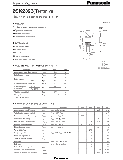Panasonic 2sk2323  . Electronic Components Datasheets Active components Transistors Panasonic 2sk2323.pdf