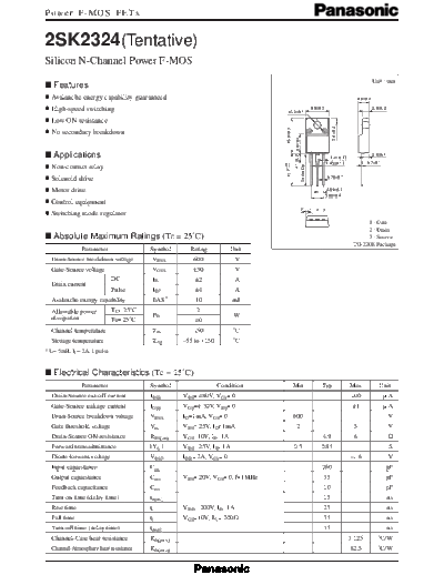 Panasonic 2sk2324  . Electronic Components Datasheets Active components Transistors Panasonic 2sk2324.pdf