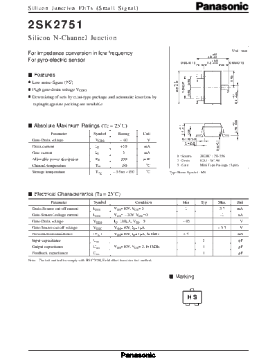 Panasonic 2sk2751  . Electronic Components Datasheets Active components Transistors Panasonic 2sk2751.pdf