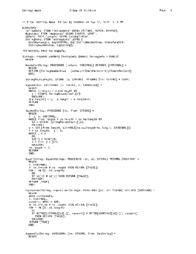 xerox Strings.mesa Sep78  xerox mesa 4.0_1978 listing Mesa_4_System Strings.mesa_Sep78.pdf
