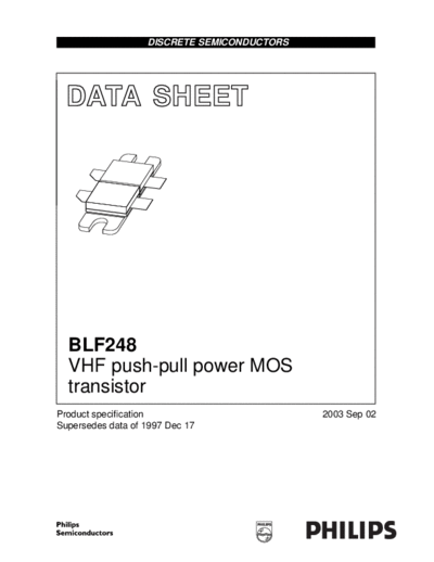 . Electronic Components Datasheets blf248  . Electronic Components Datasheets Active components Transistors Philips blf248.pdf