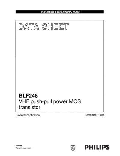 Philips blf248 cnv 2  . Electronic Components Datasheets Active components Transistors Philips blf248_cnv_2.pdf