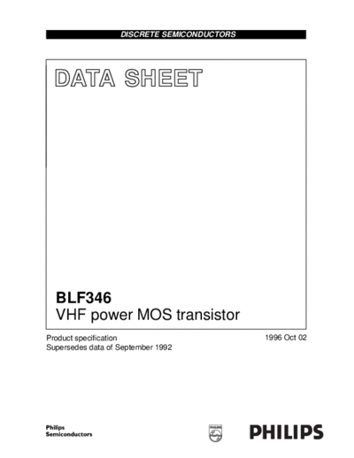 Philips blf346 4  . Electronic Components Datasheets Active components Transistors Philips blf346_4.pdf