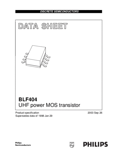 Philips blf404  . Electronic Components Datasheets Active components Transistors Philips blf404.pdf