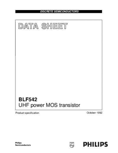 Philips blf542 cnv 2  . Electronic Components Datasheets Active components Transistors Philips blf542_cnv_2.pdf