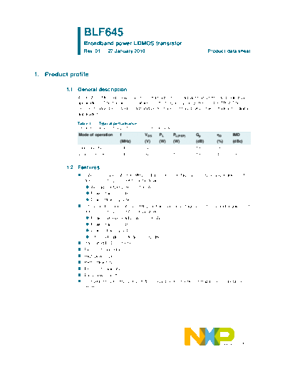 Philips blf645  . Electronic Components Datasheets Active components Transistors Philips blf645.pdf