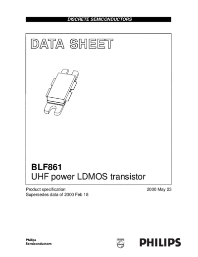 Philips blf861  . Electronic Components Datasheets Active components Transistors Philips blf861.pdf