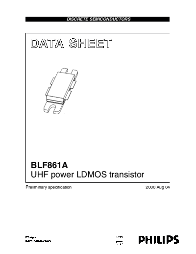 Philips blf861a n 1  . Electronic Components Datasheets Active components Transistors Philips blf861a_n_1.pdf