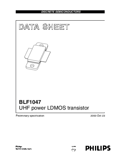 Philips blf1047  . Electronic Components Datasheets Active components Transistors Philips blf1047.pdf