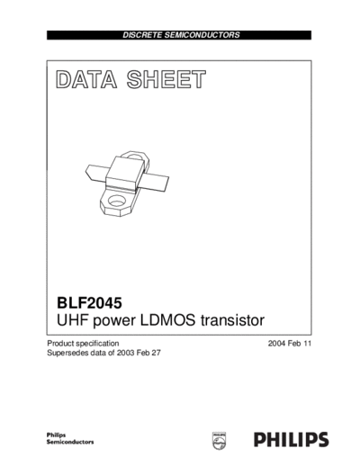 Philips blf2045  . Electronic Components Datasheets Active components Transistors Philips blf2045.pdf