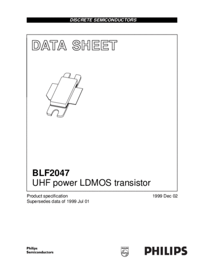 Philips blf2047  . Electronic Components Datasheets Active components Transistors Philips blf2047.pdf