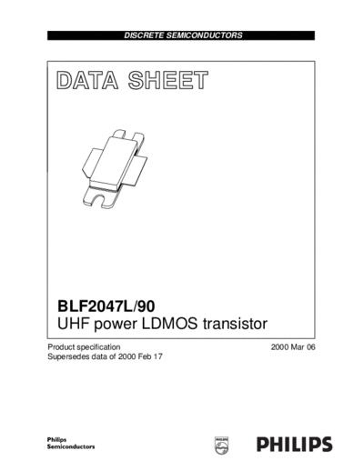 Philips blf2047l 90 2  . Electronic Components Datasheets Active components Transistors Philips blf2047l_90_2.pdf