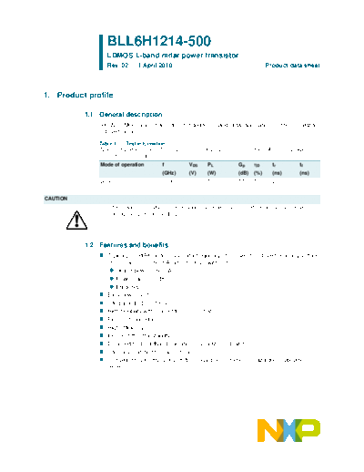 Philips bll6h1214-500  . Electronic Components Datasheets Active components Transistors Philips bll6h1214-500.pdf