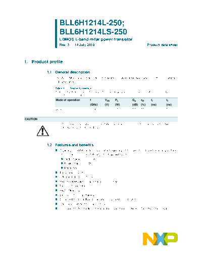 Philips bll6h1214l-250 1214ls-250  . Electronic Components Datasheets Active components Transistors Philips bll6h1214l-250_1214ls-250.pdf