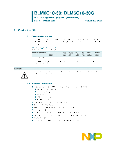 Philips blm6g10-30 blm6g10-30g  . Electronic Components Datasheets Active components Transistors Philips blm6g10-30_blm6g10-30g.pdf