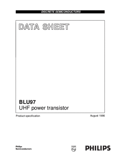 Philips blu97 cnv 2  . Electronic Components Datasheets Active components Transistors Philips blu97_cnv_2.pdf