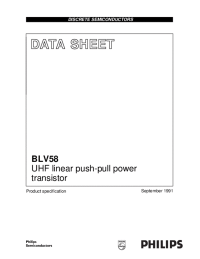 Philips blv58  . Electronic Components Datasheets Active components Transistors Philips blv58.pdf