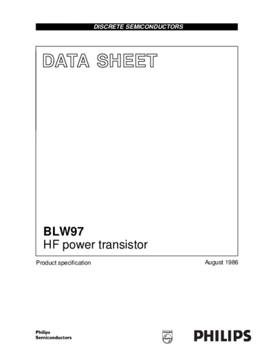 Philips blw97  . Electronic Components Datasheets Active components Transistors Philips blw97.pdf