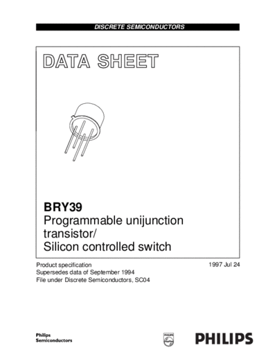 Philips bry39 1  . Electronic Components Datasheets Active components Transistors Philips bry39_1.pdf