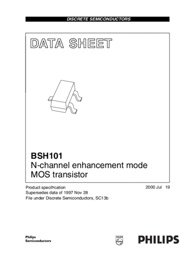 Philips bsh101 3  . Electronic Components Datasheets Active components Transistors Philips bsh101_3.pdf