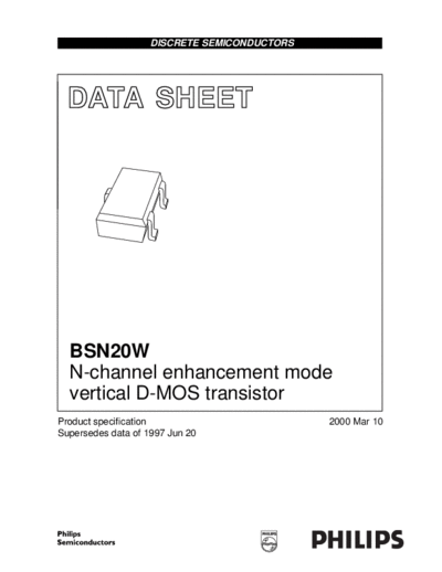 Philips bsn20w 2  . Electronic Components Datasheets Active components Transistors Philips bsn20w_2.pdf