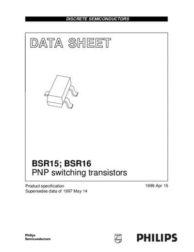 Philips bsr15 bsr16  . Electronic Components Datasheets Active components Transistors Philips bsr15_bsr16.pdf