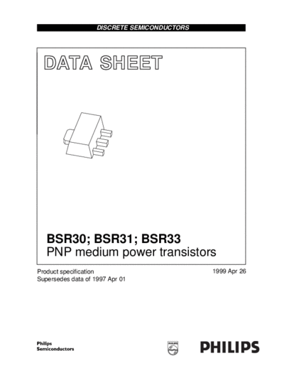 Philips bsr30 bsr31 bsr33  . Electronic Components Datasheets Active components Transistors Philips bsr30_bsr31_bsr33.pdf