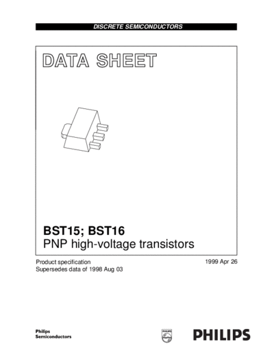 Philips bst15 bst16 4  . Electronic Components Datasheets Active components Transistors Philips bst15_bst16_4.pdf