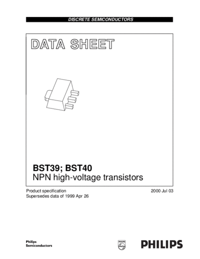 Philips bst39-bst40 4  . Electronic Components Datasheets Active components Transistors Philips bst39-bst40_4.pdf