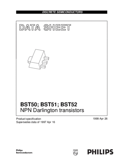 Philips bst50 bst51 bst52 3  . Electronic Components Datasheets Active components Transistors Philips bst50_bst51_bst52_3.pdf