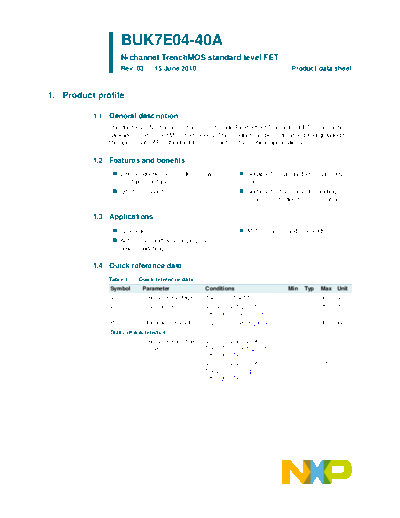 Philips buk7e04-40a  . Electronic Components Datasheets Active components Transistors Philips buk7e04-40a.pdf