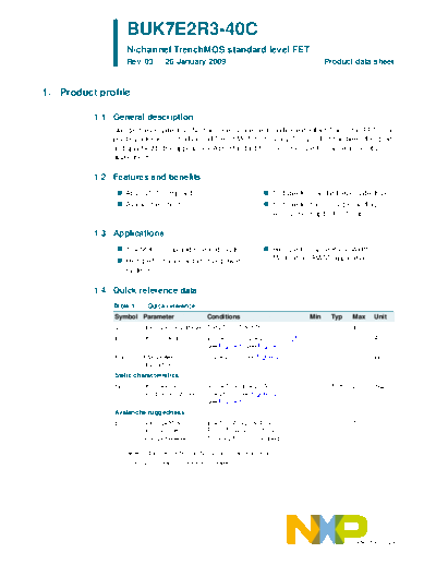 Philips buk7e2r3-40c  . Electronic Components Datasheets Active components Transistors Philips buk7e2r3-40c.pdf