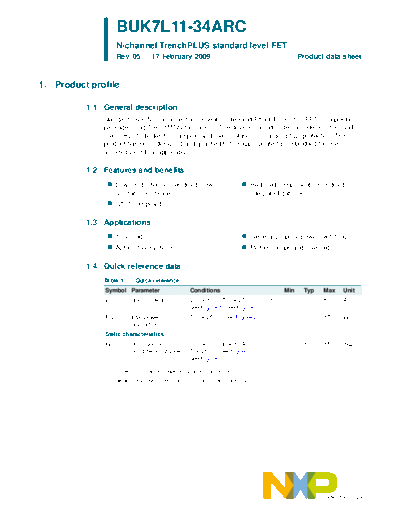 Philips buk7l11-34arc  . Electronic Components Datasheets Active components Transistors Philips buk7l11-34arc.pdf