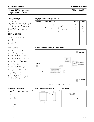 Philips buk110-50gl 1  . Electronic Components Datasheets Active components Transistors Philips buk110-50gl_1.pdf