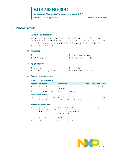 Philips buk762r0-40c  . Electronic Components Datasheets Active components Transistors Philips buk762r0-40c.pdf