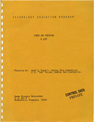 cdc An Introductory Course To CYBER 180 Sep78  . Rare and Ancient Equipment cdc cyber cyber_180 training An_Introductory_Course_To_CYBER_180_Sep78.pdf