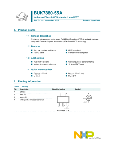 Philips buk7880-55a  . Electronic Components Datasheets Active components Transistors Philips buk7880-55a.pdf