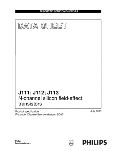 Philips j111 j112 j113 cnv  . Electronic Components Datasheets Active components Transistors Philips j111_j112_j113_cnv.pdf